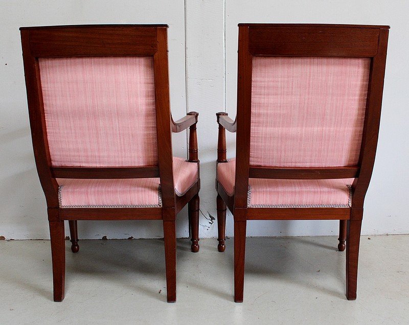 Pair Of Mahogany Armchairs, Consulate Period - Early Nineteenth-photo-7
