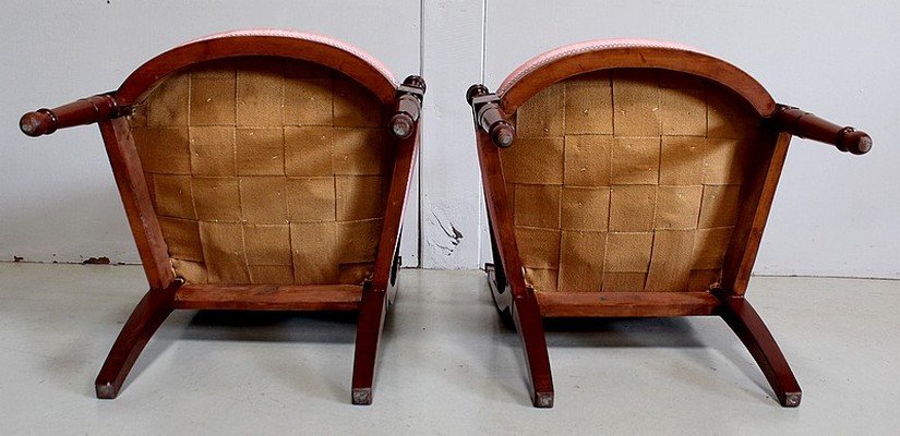 Pair Of Mahogany Armchairs, Consulate Period - Early Nineteenth-photo-8