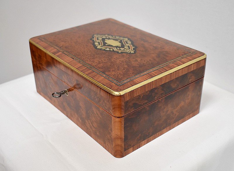 Pretty Rectangular Box In Thuya Burl, Napoleon III Period - 1900-photo-2