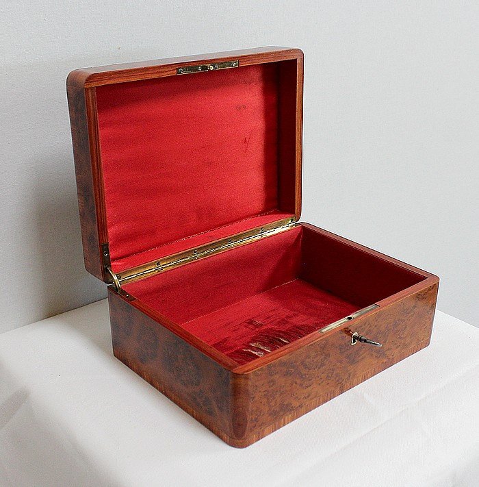 Pretty Rectangular Box In Thuya Burl, Napoleon III Period - 1900-photo-3