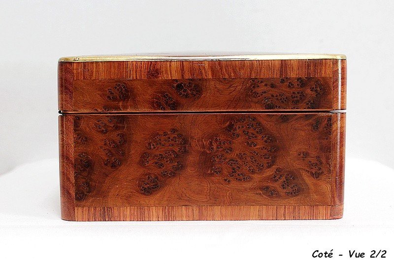 Joli Coffret Rectangulaire En Loupe De Thuya, époque Napoléon III – 1900-photo-5