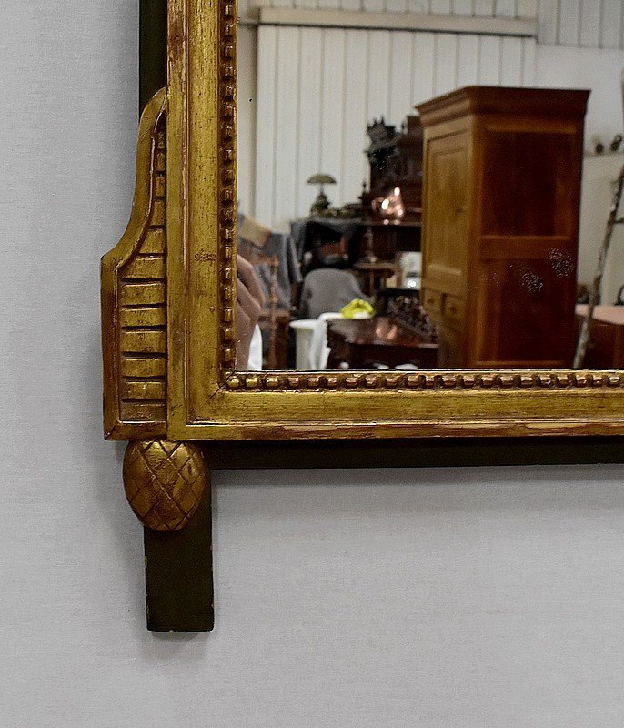 Miroir Rectangulaire En Bois Doré, Style Louis XVI - Début XXe-photo-4
