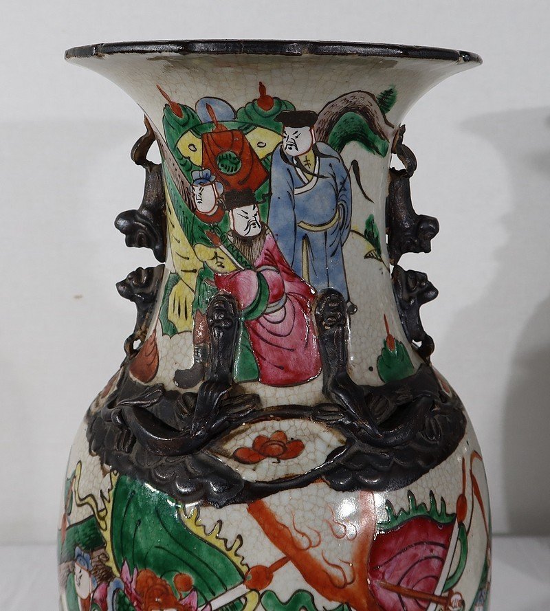 Paire De Vases En Porcelaine De Nankin, Chine – Fin XIXe-photo-1