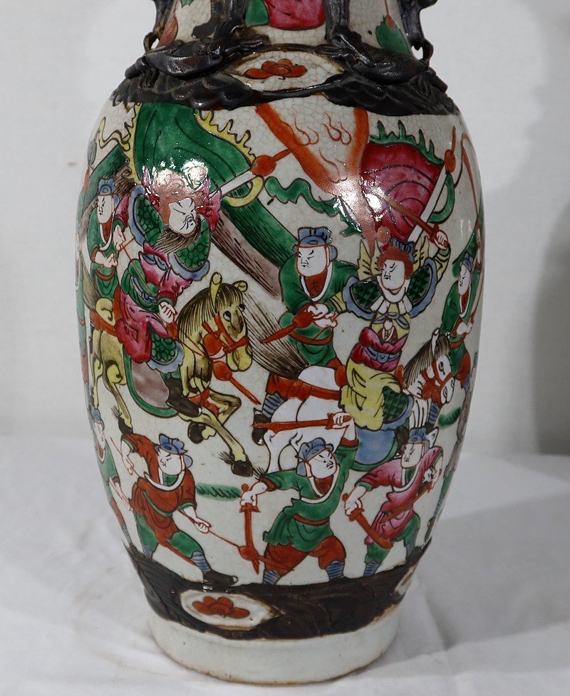Paire De Vases En Porcelaine De Nankin, Chine – Fin XIXe-photo-2