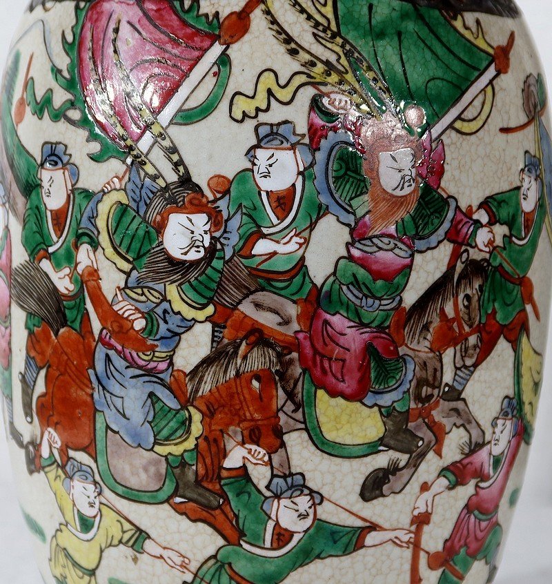 Paire De Vases En Porcelaine De Nankin, Chine – Fin XIXe-photo-4