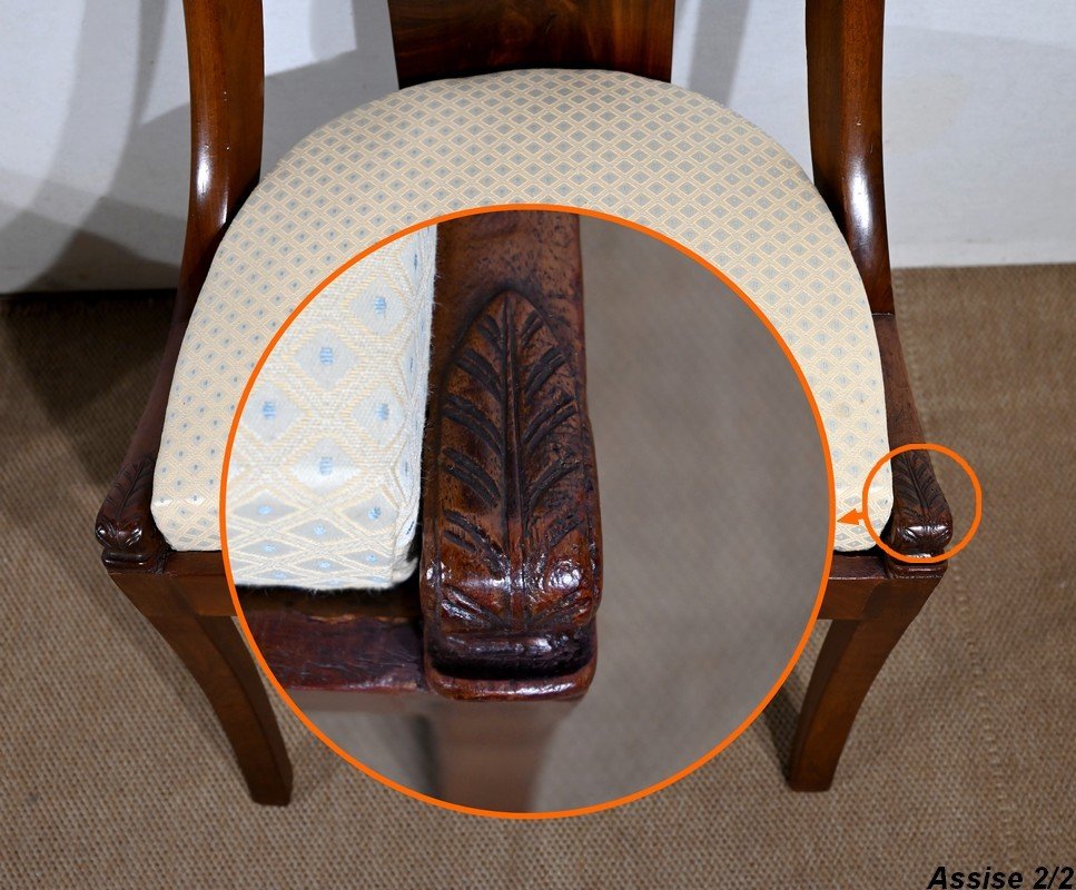 Pair Of Mahogany Gondola Chairs - Early Twentieth-photo-3
