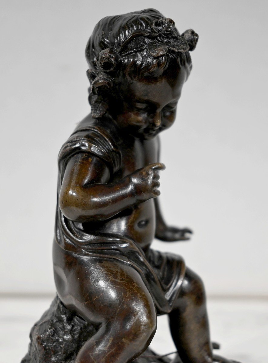 Bronze "putto With The Arc" - 19th Century-photo-6