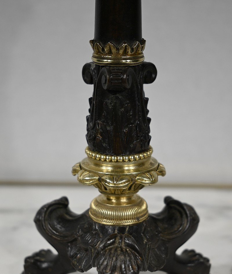 Pair Of Bronze Candlesticks, Restoration Period - Early Nineteenth-photo-1