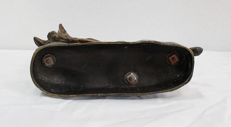 Bronze “german Shepherd Dog” By Tf. Cartier – Early 20th Century-photo-8
