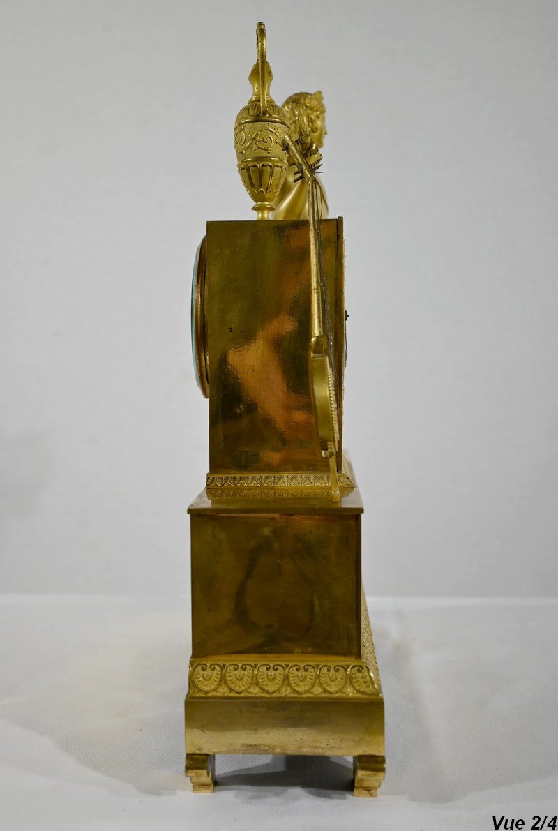 Clock In Gilt Bronze, Stamped "leroy Palais Royal", Empire Period - Early 19th Century-photo-4