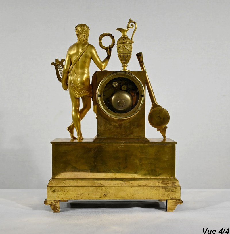 Clock In Gilt Bronze, Stamped "leroy Palais Royal", Empire Period - Early 19th Century-photo-6