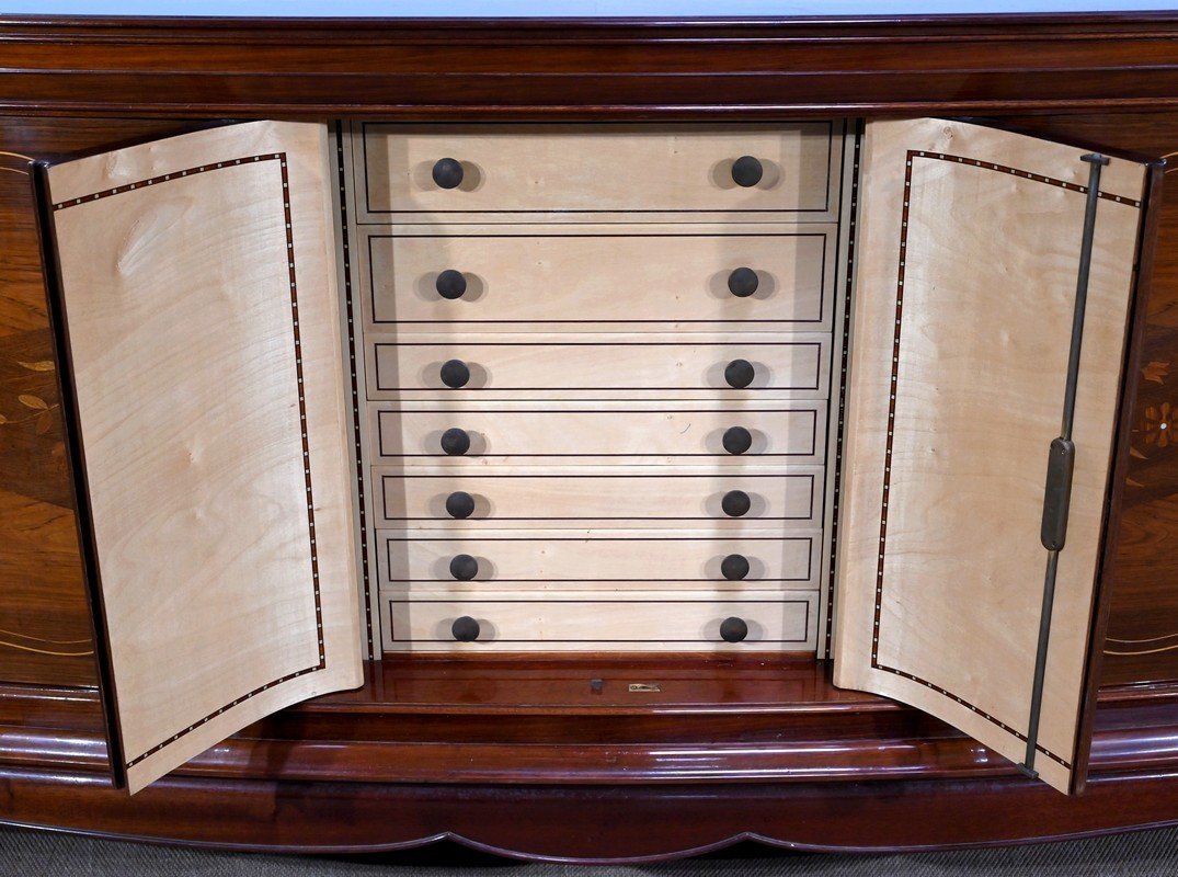 5-door Sideboard In Rio Rosewood, Attributed To J.leleu, Art Deco - 1940-photo-5