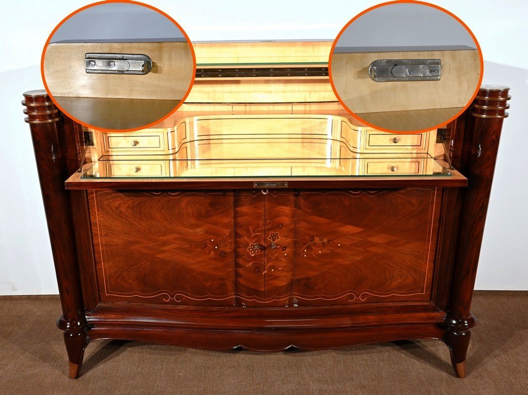 Buffet Bar In Rio Rosewood, Attributed To J.leleu, Art Deco - 1940-photo-5