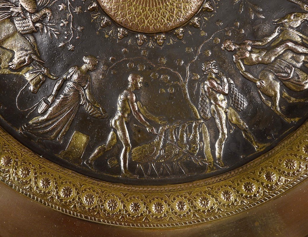 Coupe Tazza En Bronze Doré, Signé F. Levillain, F. Barbedienne – XIXe-photo-4