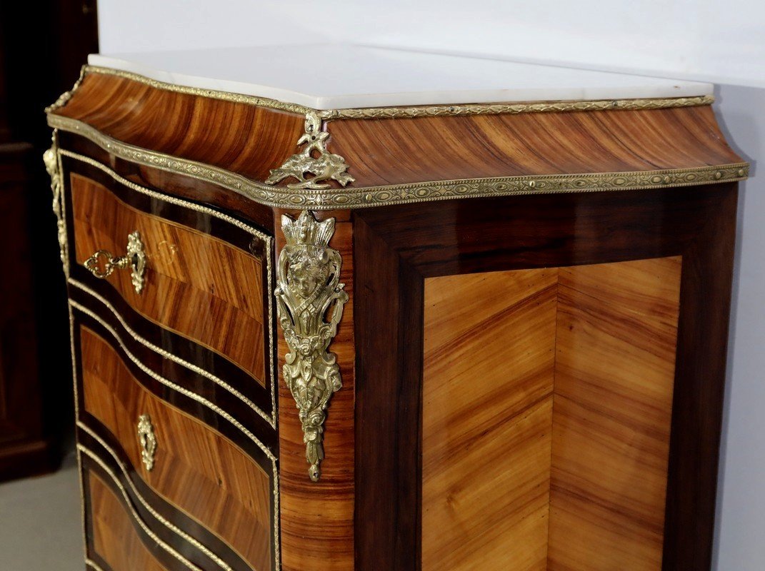Secrétaire Semainier En Bois Précieux, époque Napoléon III – Milieu XIXe-photo-1