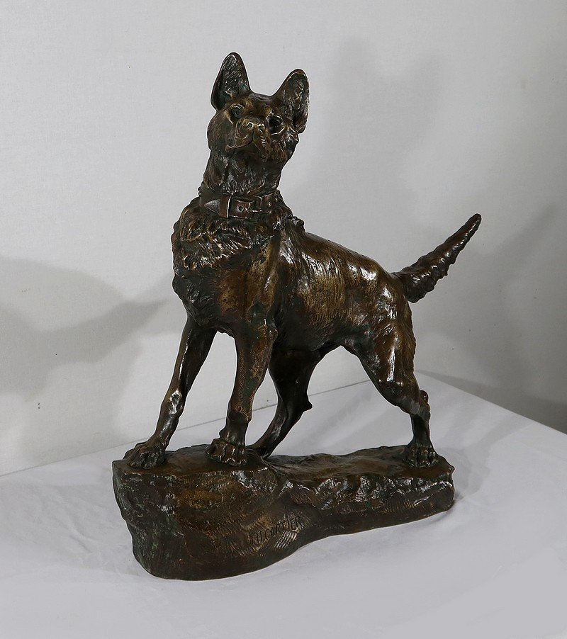 Important Bronze "the Shepherd" By Tf. Cartier – Early 20th Century-photo-2