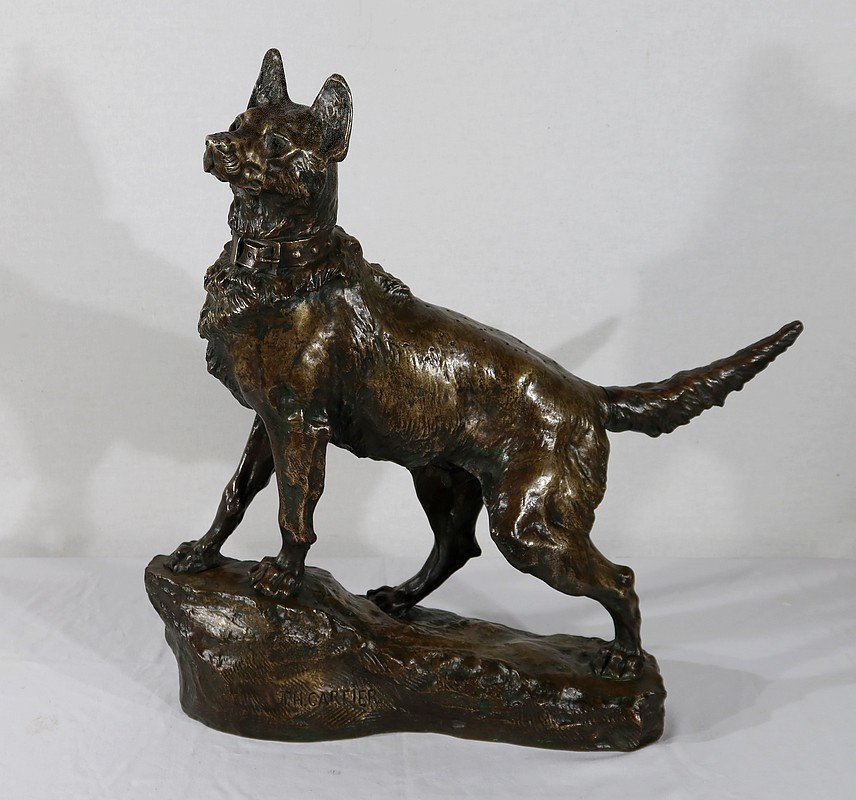 Important Bronze "the Shepherd" By Tf. Cartier – Early 20th Century