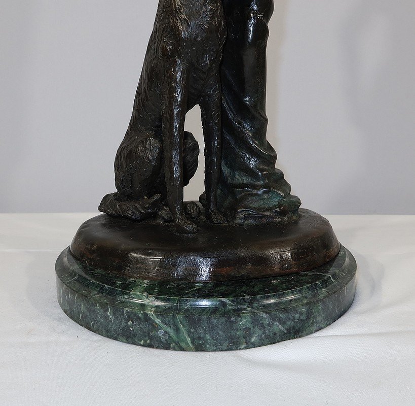 Important Bronze « La Dame Au Lévrier » D’après D. Chiparus – XXe-photo-5