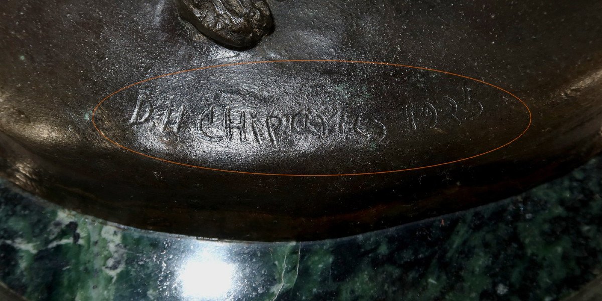 Important Bronze « La Dame Au Lévrier » D’après D. Chiparus – XXe-photo-6