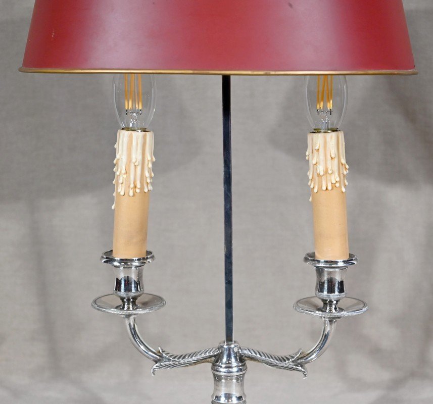 Bouillotte Lamp In Silver Metal - Early Twentieth-photo-4