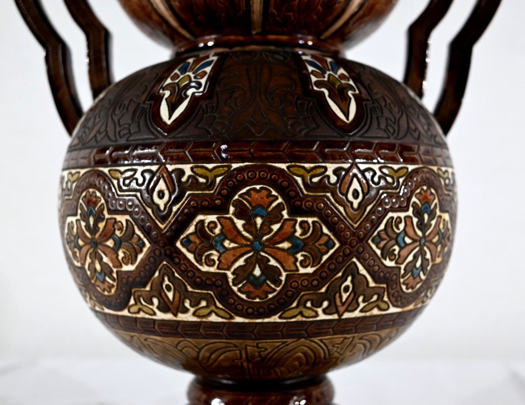 Importants Vases Cloisonnés En Céramique, Hispano-mauresque - Fin XIXe-photo-3