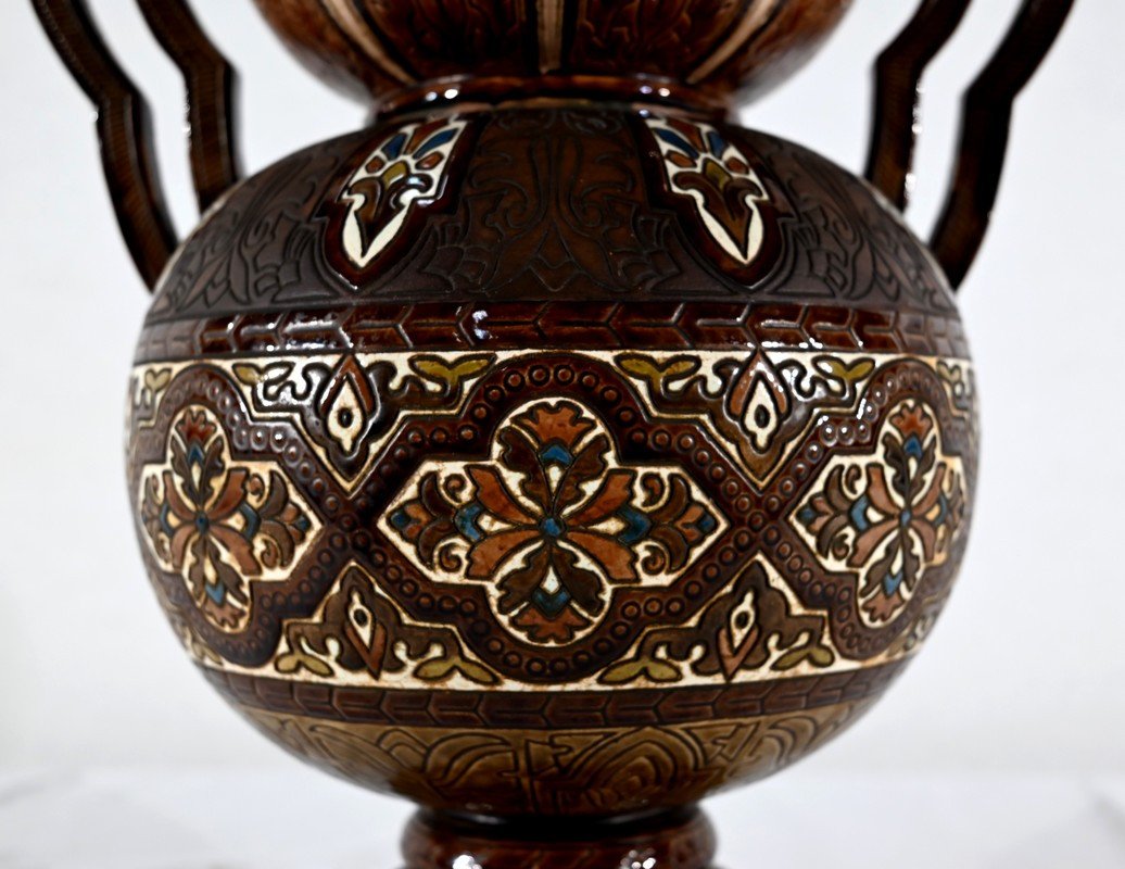 Important Cloisonné Ceramic Vases, Hispano-moorish - Late Nineteenth-photo-3
