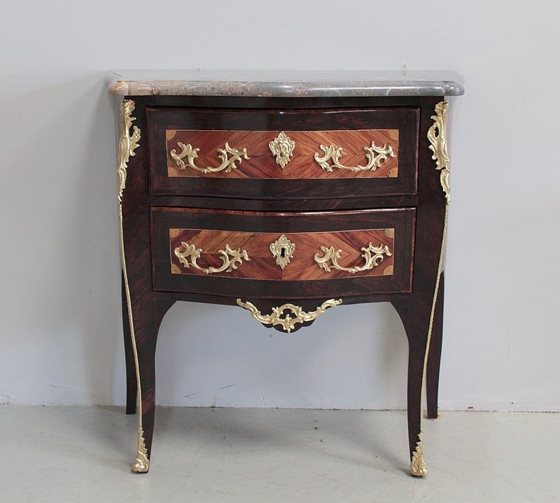 Commode Louis XV Period, Stamped Ellaume Eighteenth