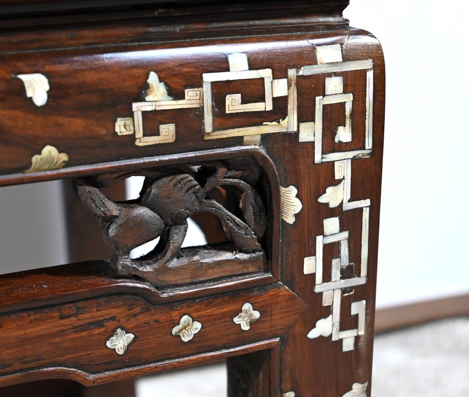 Small Indochinese Bench In Rosewood - Late Nineteenth-photo-3