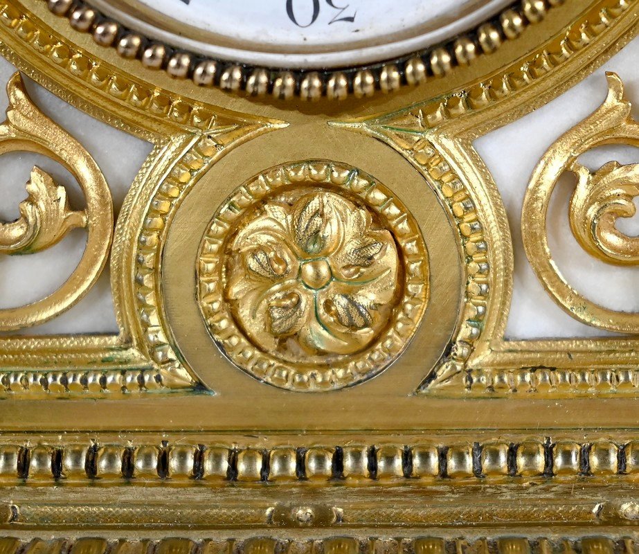 Pendule En Bronze Et Marbre, Style Louis XVI, époque Napoléon III – Milieu XIXe-photo-3
