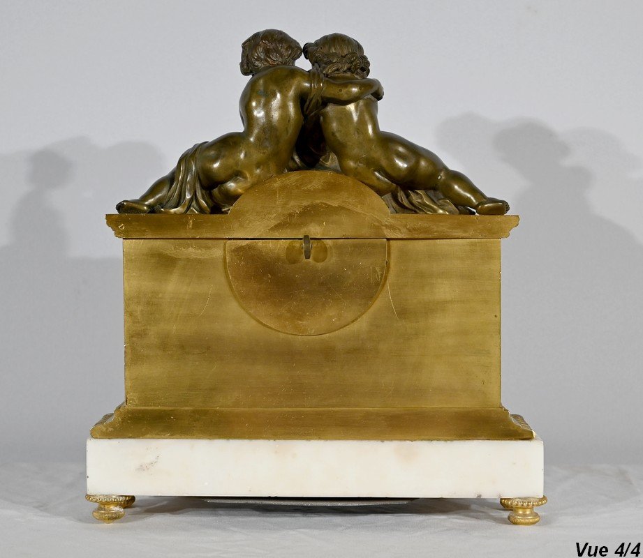 Pendule En Bronze Et Marbre, Style Louis XVI, époque Napoléon III – Milieu XIXe-photo-6