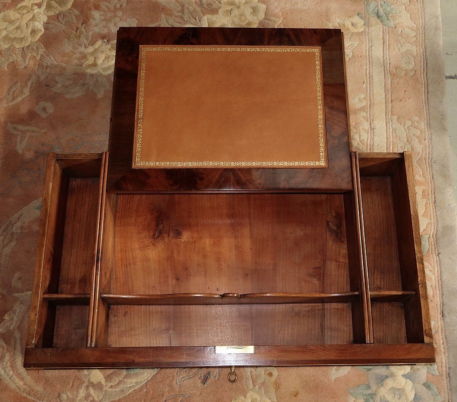 Important Writing Dresser In Mahogany, Restoration Period - Early Nineteenth-photo-4