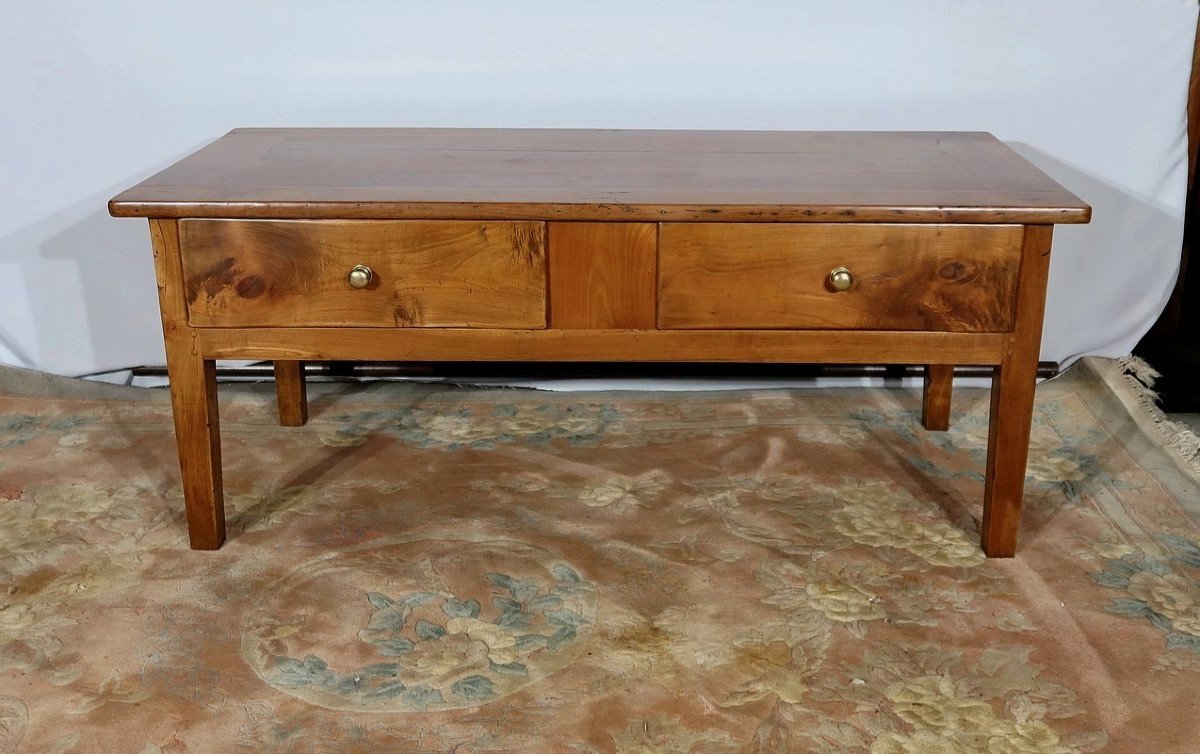 Living Room Coffee Table In Solid Cherry - 2nd Half Nineteenth