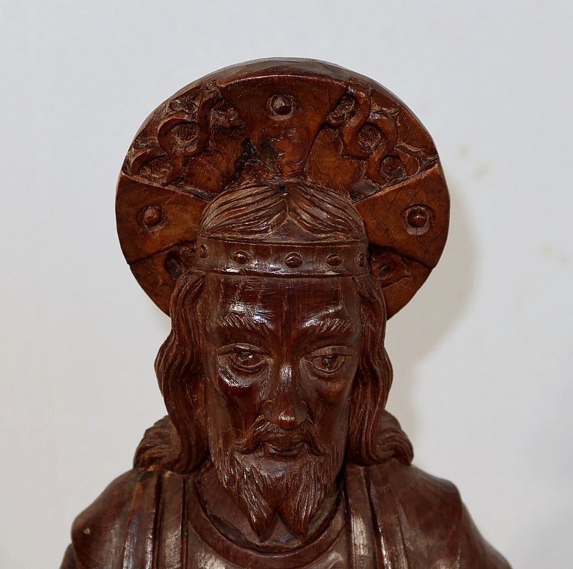 Importante Statue Du Christ En Châtaignier – Fin XIXe-photo-3