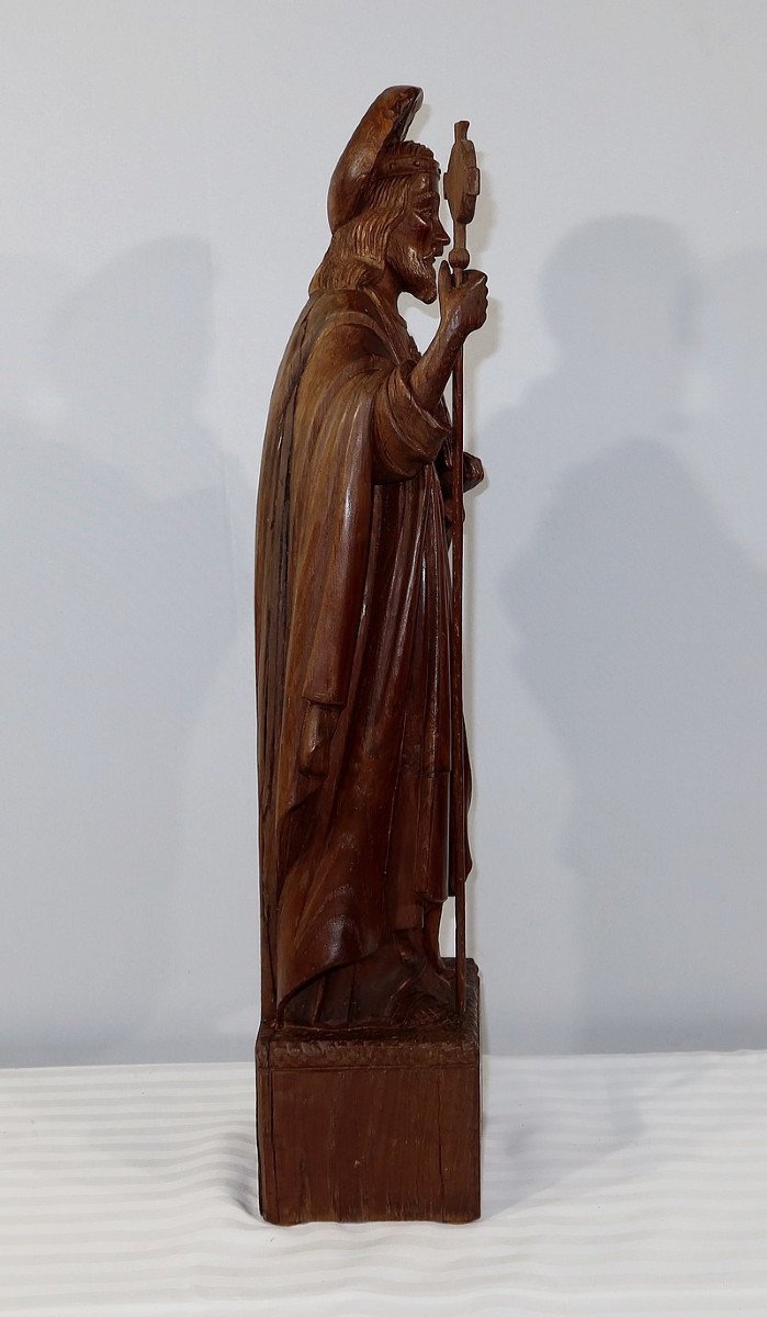 Importante Statue Du Christ En Châtaignier – Fin XIXe-photo-4