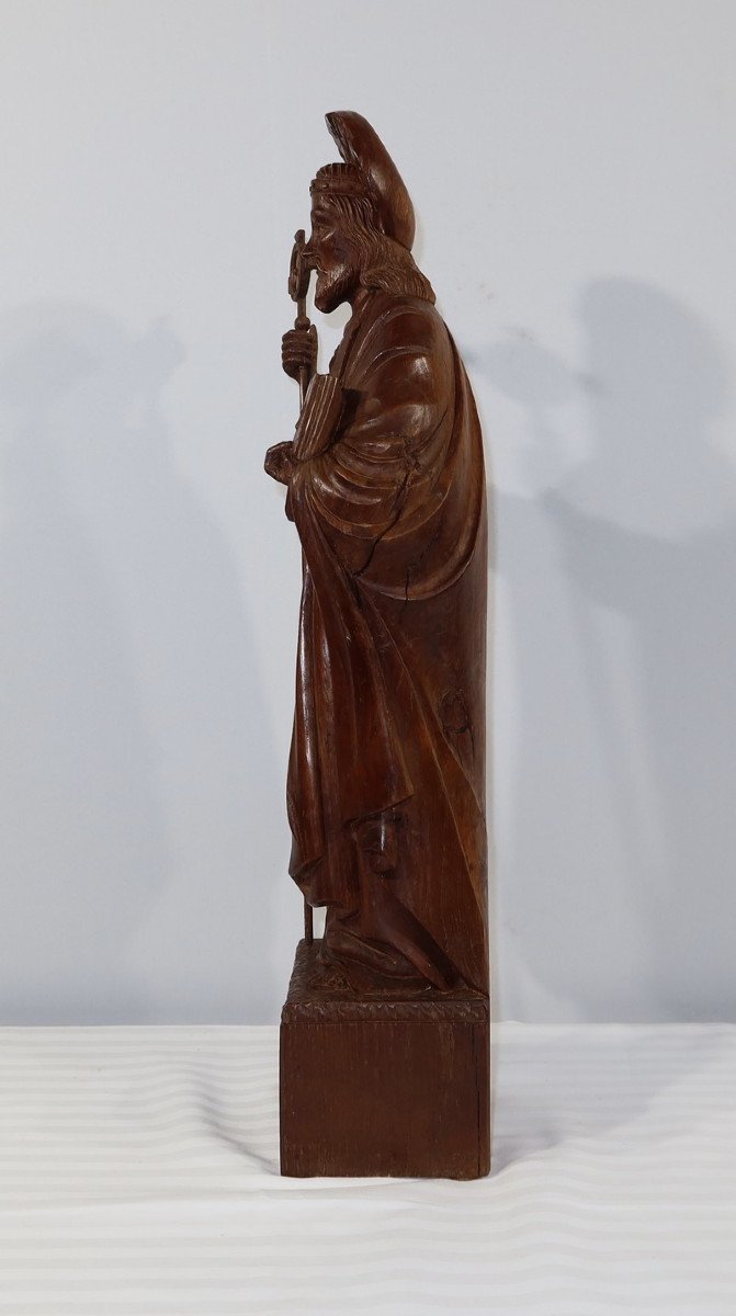 Importante Statue Du Christ En Châtaignier – Fin XIXe-photo-5