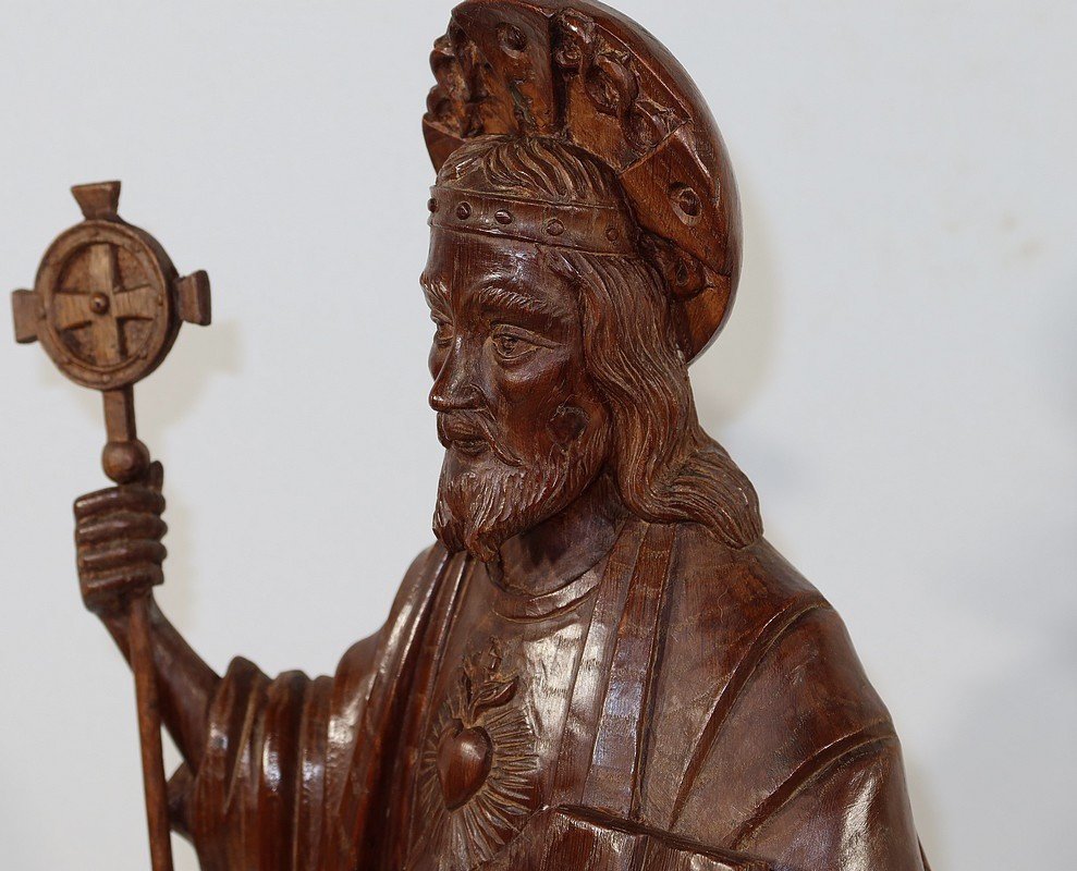 Importante Statue Du Christ En Châtaignier – Fin XIXe-photo-7