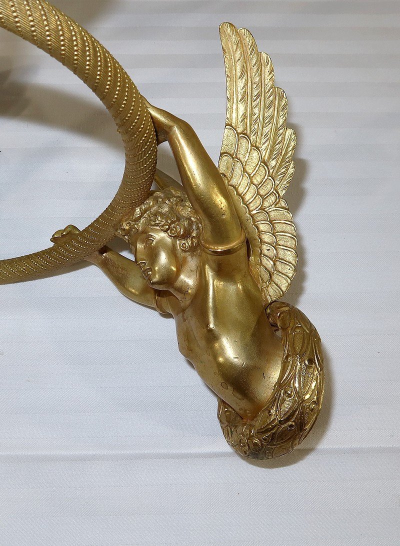 Paire D’appliques Porte-bougies En Bronze Doré, Empire – Début XIXe-photo-4