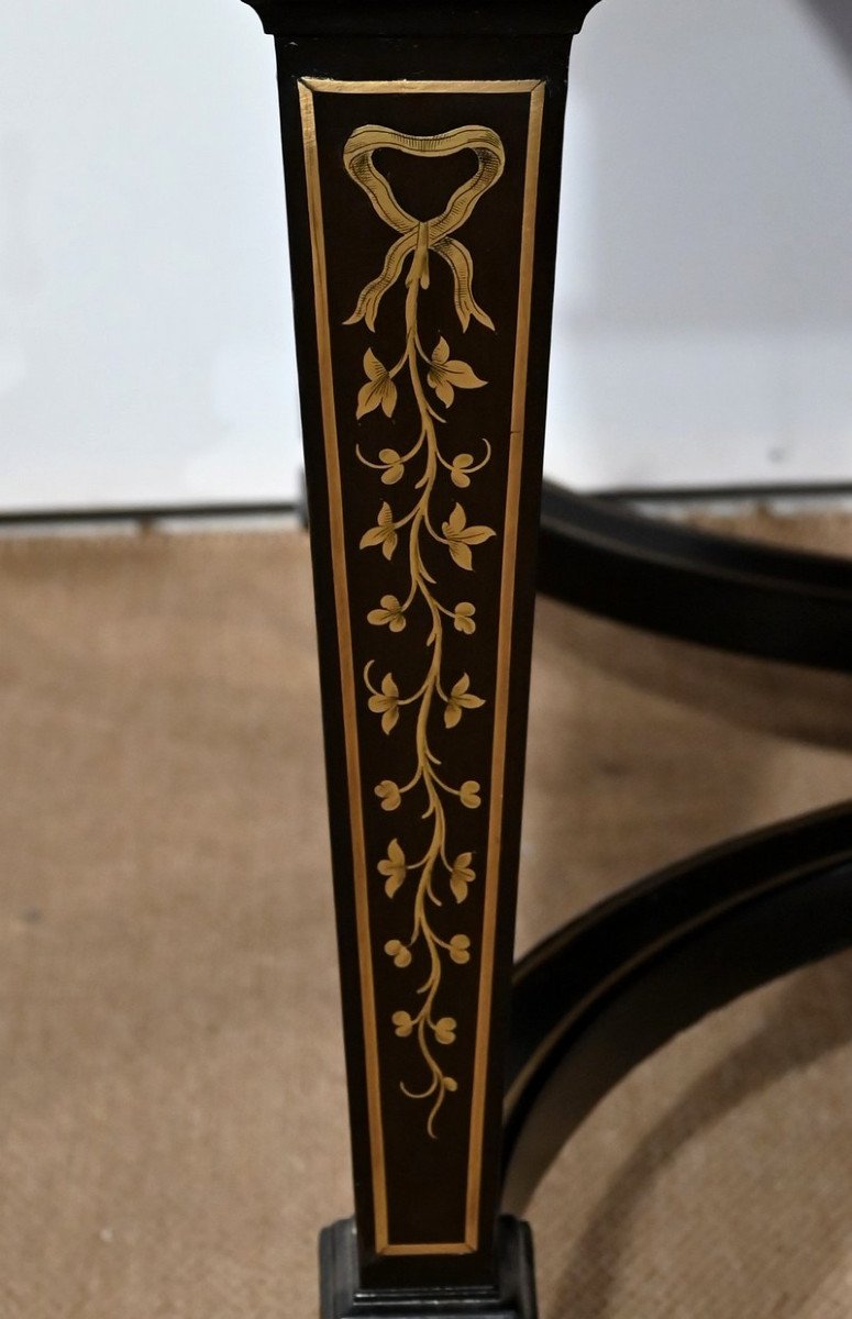 Important Desk All Faces In Blackened Pear Tree, Napoleon III Period - Mid-19th Century-photo-2