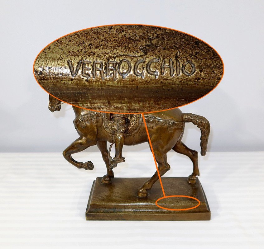 Bronze « le Colleone » D’après Verrocchio – Fin XIXe-photo-4