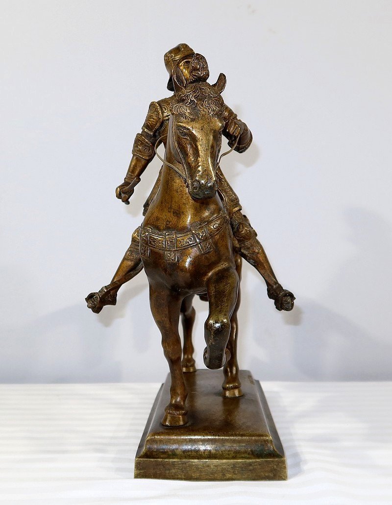 Bronze « le Colleone » D’après Verrocchio – Fin XIXe-photo-5