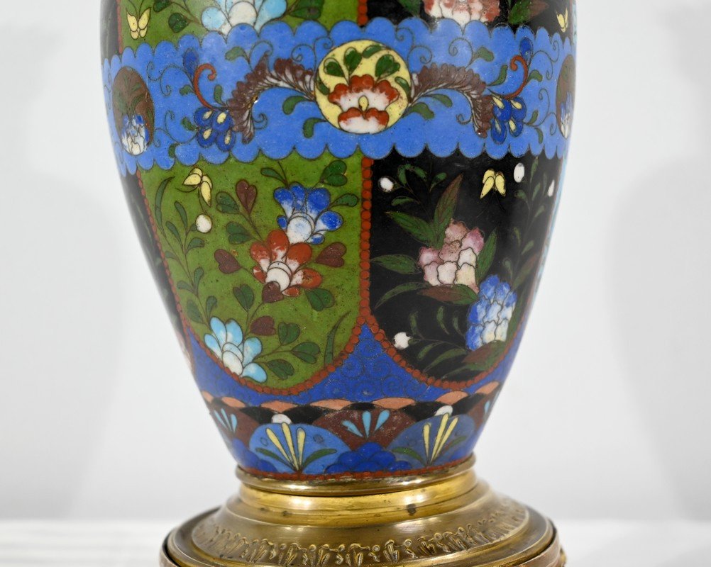 Vase In Gilt Bronze And Enamels - Late Nineteenth-photo-2