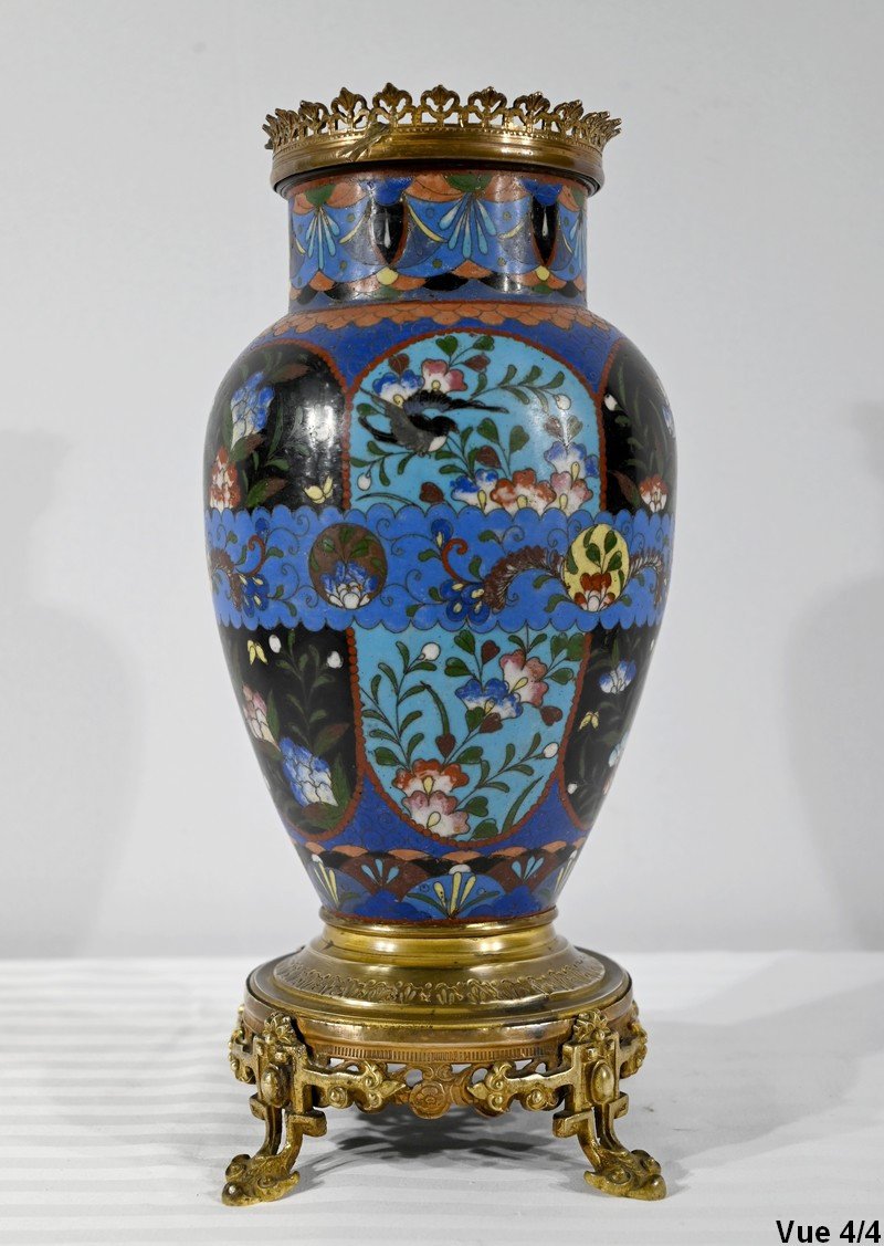 Vase In Gilt Bronze And Enamels - Late Nineteenth-photo-6