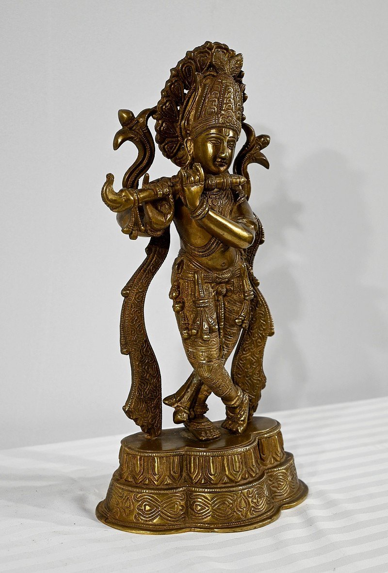 Bronze "krishna" - Late 19th Century-photo-1