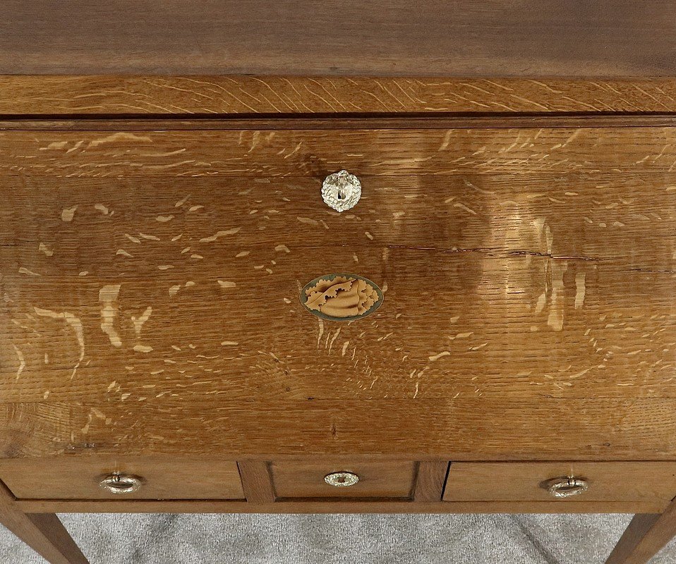 Small Oak Slope Desk, Directoire Taste - 2nd Part Nineteenth-photo-1