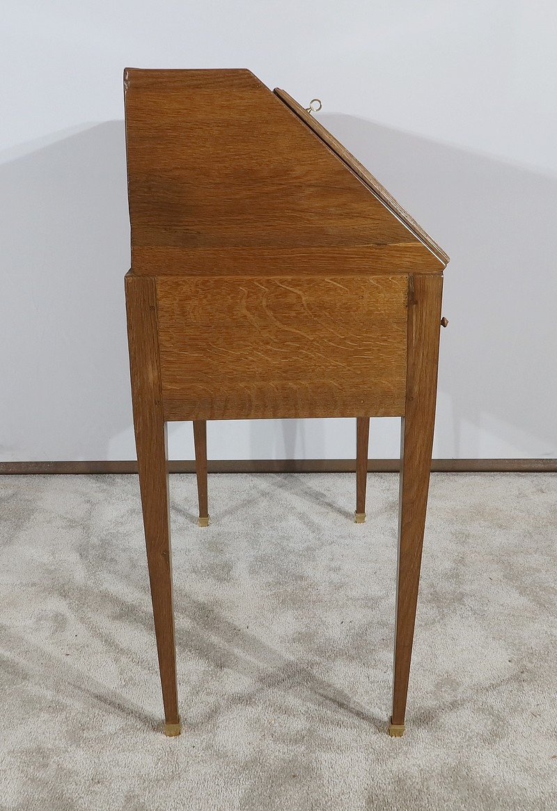 Small Oak Slope Desk, Directoire Taste - 2nd Part Nineteenth-photo-4