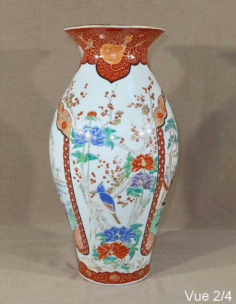 Grand Vase En Porcelaine Japonaise – Fin XIXe-photo-1