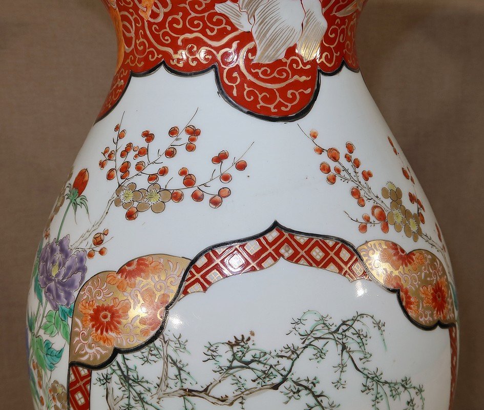 Grand Vase En Porcelaine Japonaise – Fin XIXe-photo-4