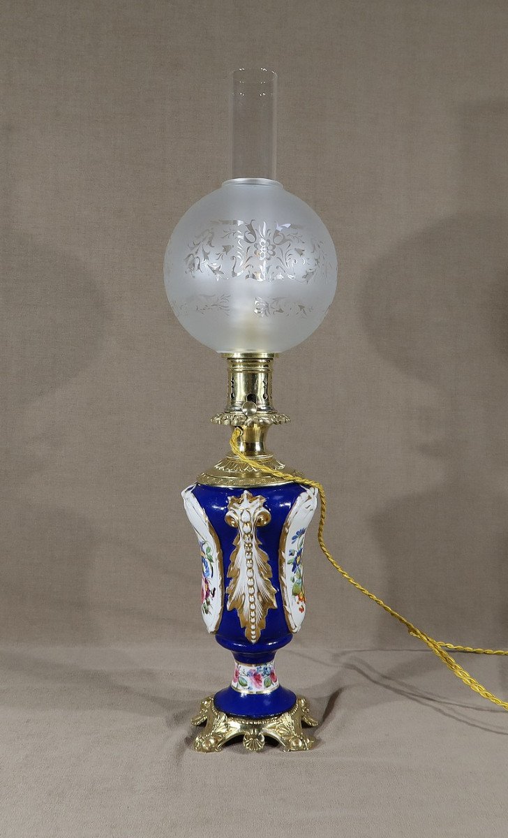 Lampe à Pétrole électrifiée, Style Louis XVI – XIXe-photo-7