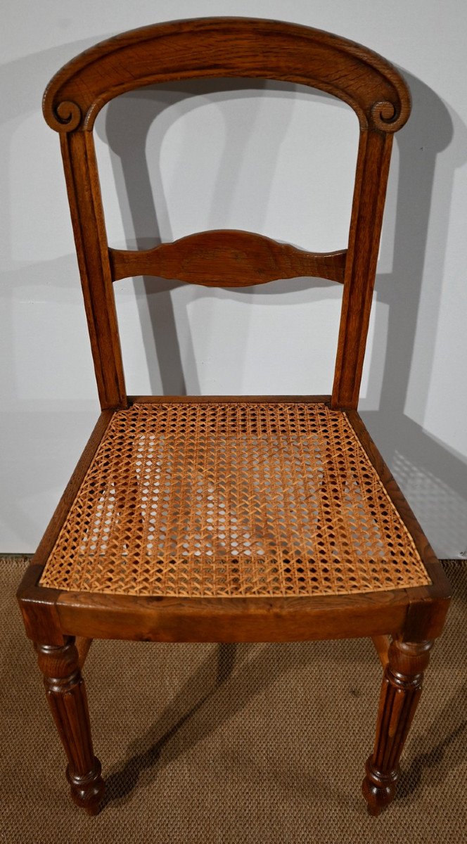 Suite Of 5 Chairs In Solid Oak, Louis Philippe Period - 2nd Half Of The Nineteenth-photo-4