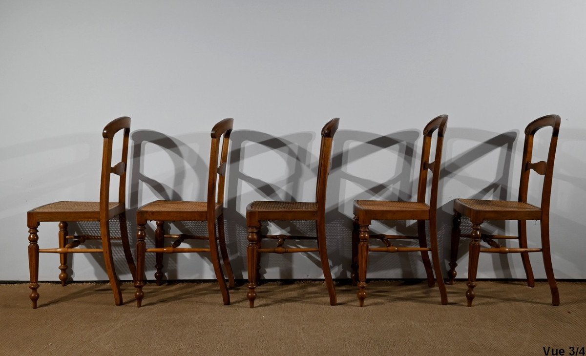 Suite Of 5 Chairs In Solid Oak, Louis Philippe Period - 2nd Half Of The Nineteenth-photo-6